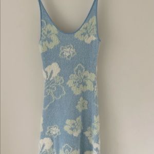 Floral cozy knit midi dress